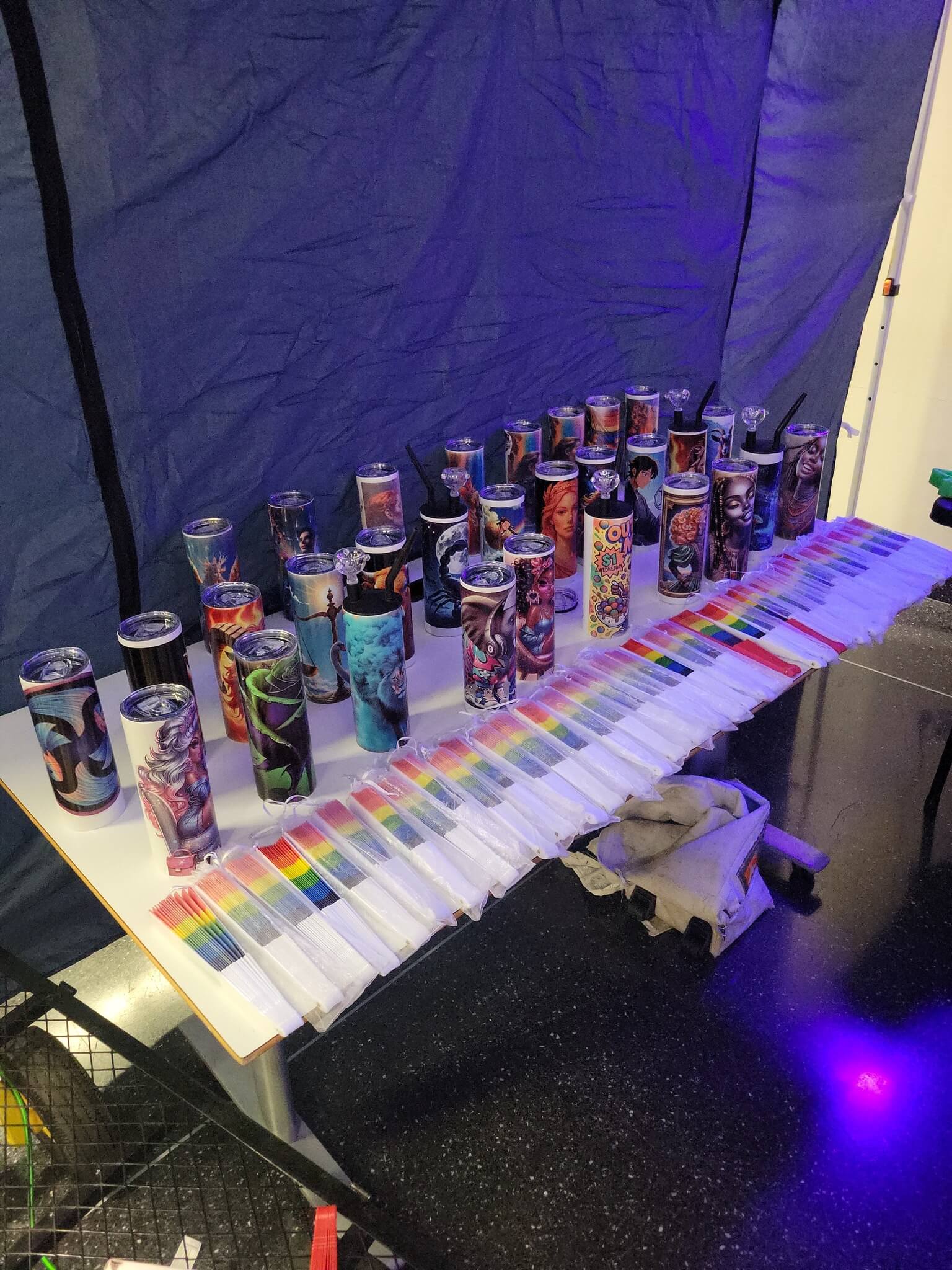 Marc Anthony
                    Designs table with various AI generated art made with Marc's creativity and pride fans